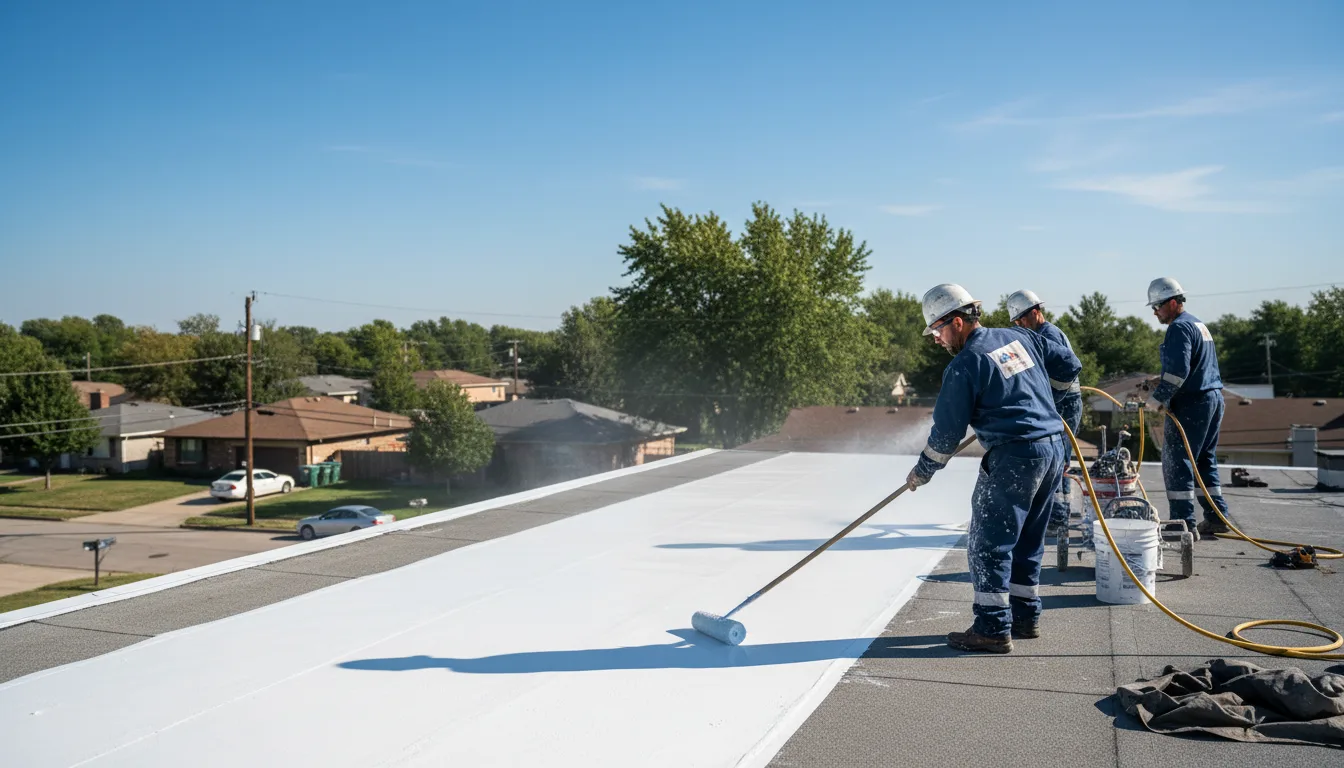 Commercial roof coating in Bells, TX near me